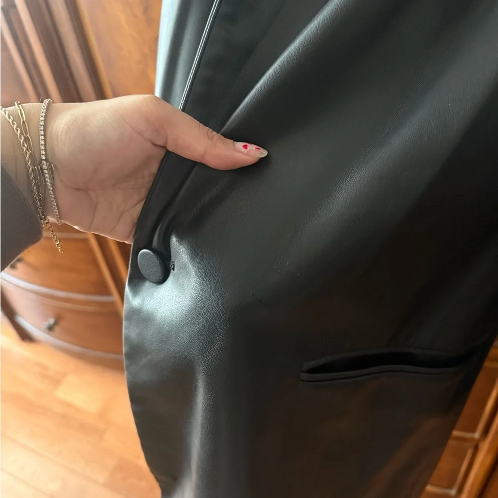 Zara Black Leather Jacket - Picture 4 of 4